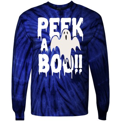 Peek A Boo Halloween Ghost Tie-Dye Long Sleeve Shirt