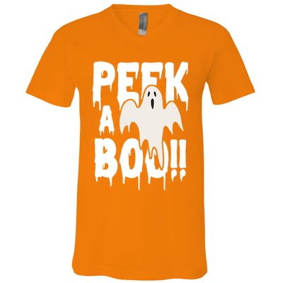 Peek A Boo Halloween Ghost V-Neck T-Shirt