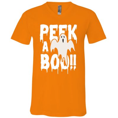 Peek A Boo Halloween Ghost V-Neck T-Shirt