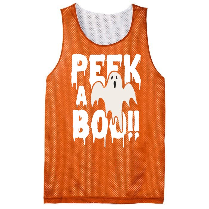 Peek A Boo Halloween Ghost Mesh Reversible Basketball Jersey Tank