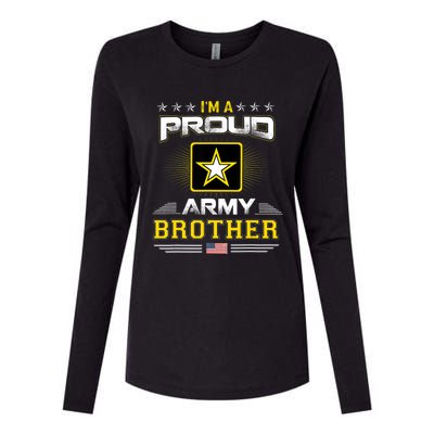 Proud Army Brother Patriotic Military Veteran Womens Cotton Relaxed Long Sleeve T-Shirt