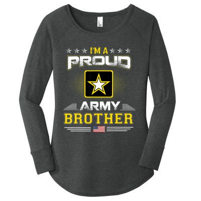 Proud Army Brother Patriotic Military Veteran Women's Perfect Tri Tunic Long Sleeve Shirt