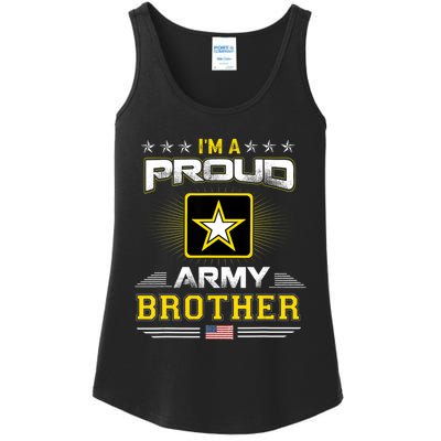 Proud Army Brother Patriotic Military Veteran Ladies Essential Tank