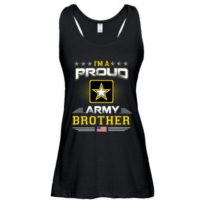 Proud Army Brother Patriotic Military Veteran Ladies Essential Flowy Tank