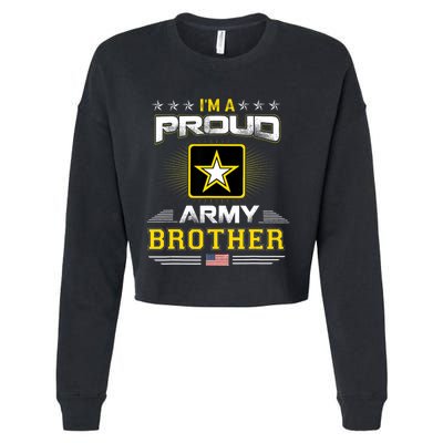 Proud Army Brother Patriotic Military Veteran Cropped Pullover Crew