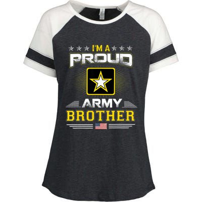 Proud Army Brother Patriotic Military Veteran Enza Ladies Jersey Colorblock Tee