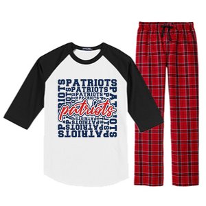 Patriots American Blue And Red Patriot Saying Raglan Sleeve Pajama Set