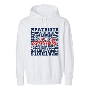 Patriots American Blue And Red Patriot Saying Garment-Dyed Fleece Hoodie