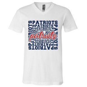 Patriots American Blue And Red Patriot Saying V-Neck T-Shirt