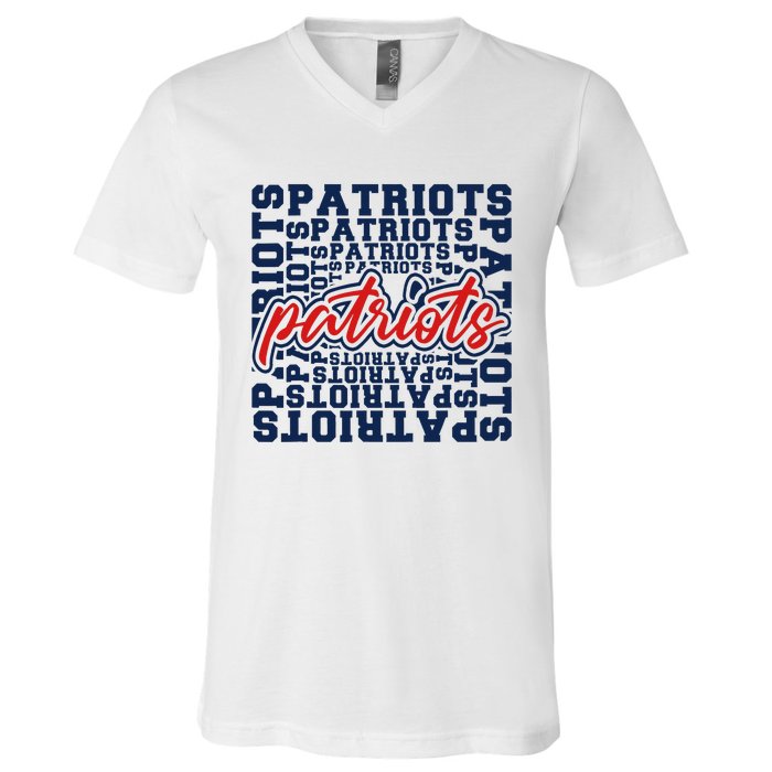 Patriots American Blue And Red Patriot Saying V-Neck T-Shirt