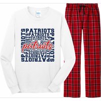 Patriots American Blue And Red Patriot Saying Long Sleeve Pajama Set