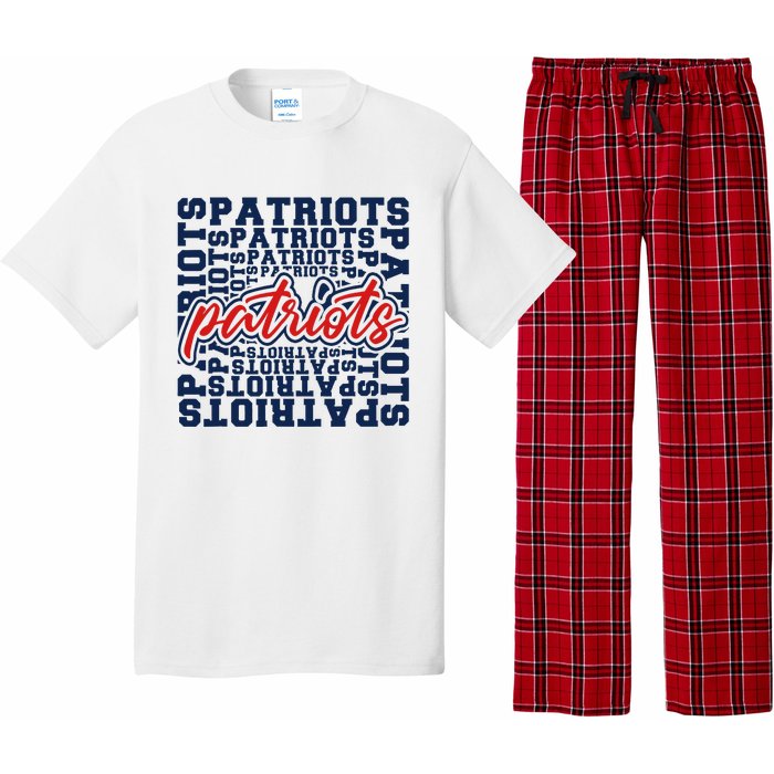 Patriots American Blue And Red Patriot Saying Pajama Set