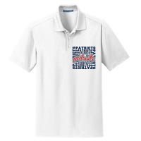 Patriots American Blue And Red Patriot Saying Dry Zone Grid Polo