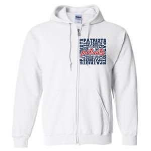 Patriots American Blue And Red Patriot Saying Full Zip Hoodie