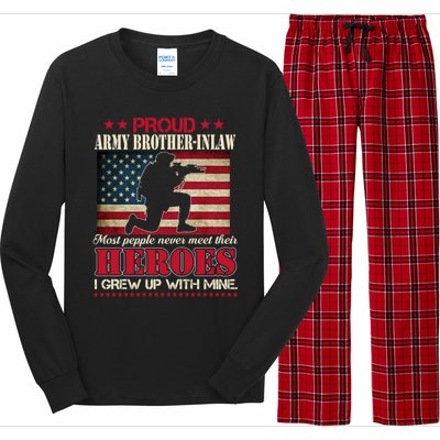 Proud Army Brothergreat Giftingreat Giftlaw I Raised My Heroes Us Flag Army Gift Long Sleeve Pajama Set