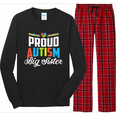 Proud Autism Big Sister Awareness Support Long Sleeve Pajama Set