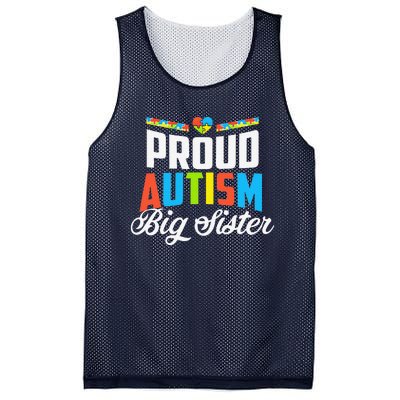 Proud Autism Big Sister Awareness Support Mesh Reversible Basketball Jersey Tank