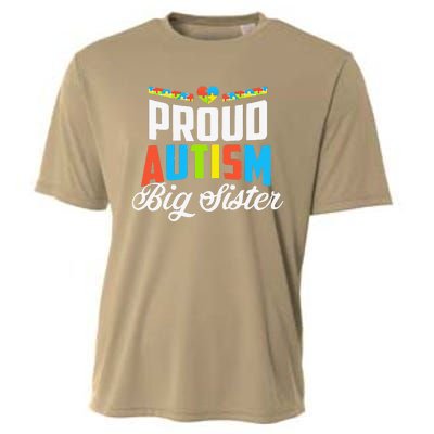 Proud Autism Big Sister Awareness Support Cooling Performance Crew T-Shirt