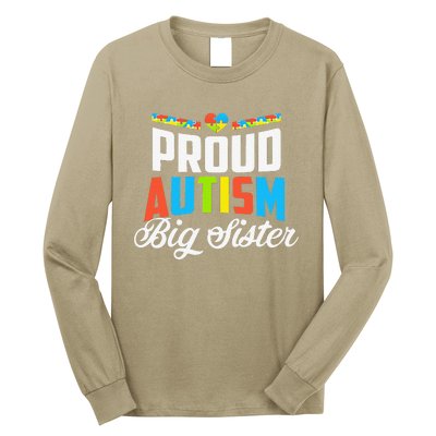 Proud Autism Big Sister Awareness Support Long Sleeve Shirt