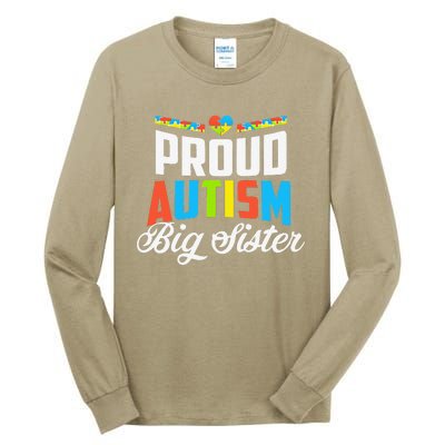 Proud Autism Big Sister Awareness Support Tall Long Sleeve T-Shirt