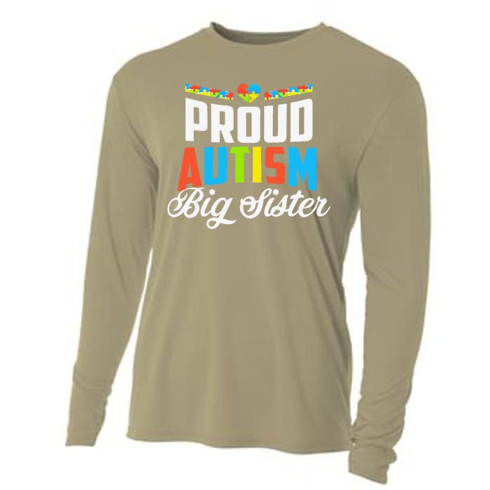 Proud Autism Big Sister Awareness Support Cooling Performance Long Sleeve Crew