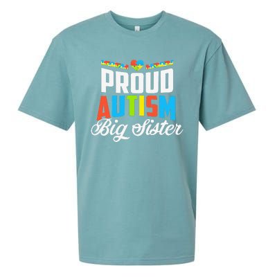 Proud Autism Big Sister Awareness Support Sueded Cloud Jersey T-Shirt