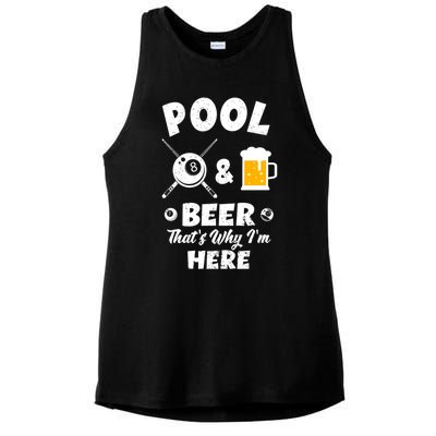 Pool And Beer ThatS Why IM Here Pool Billiard Gift Ladies PosiCharge Tri-Blend Wicking Tank