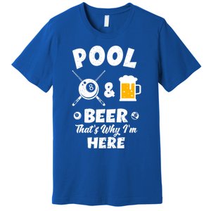 Pool And Beer ThatS Why IM Here Pool Billiard Gift Premium T-Shirt