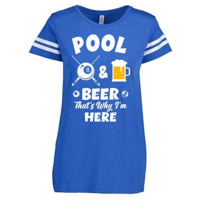 Pool And Beer ThatS Why IM Here Pool Billiard Gift Enza Ladies Jersey Football T-Shirt