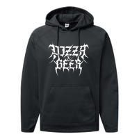 Pizza And Beer Death Metal Black Snack Performance Fleece Hoodie