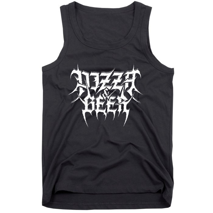 Pizza And Beer Death Metal Black Snack Tank Top