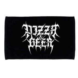 Pizza And Beer Death Metal Black Snack Microfiber Hand Towel