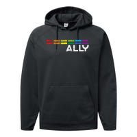 Proud Ally Bars Equality L.G.B.Tq Rainbow Flag Performance Fleece Hoodie