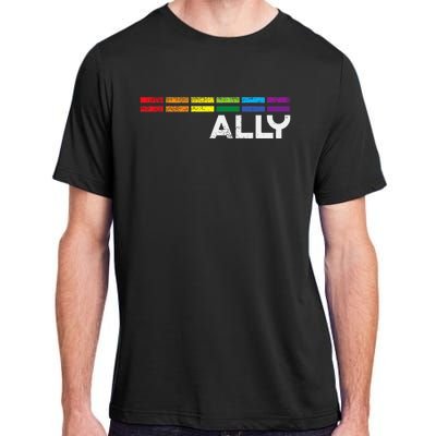 Proud Ally Bars Equality L.G.B.Tq Rainbow Flag Adult ChromaSoft Performance T-Shirt