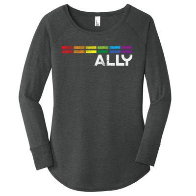 Proud Ally Bars Equality L.G.B.Tq Rainbow Flag Women's Perfect Tri Tunic Long Sleeve Shirt