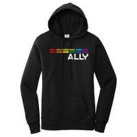 Proud Ally Bars Equality L.G.B.Tq Rainbow Flag Women's Pullover Hoodie