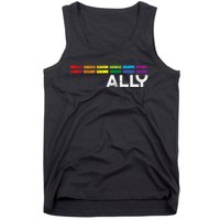 Proud Ally Bars Equality L.G.B.Tq Rainbow Flag Tank Top