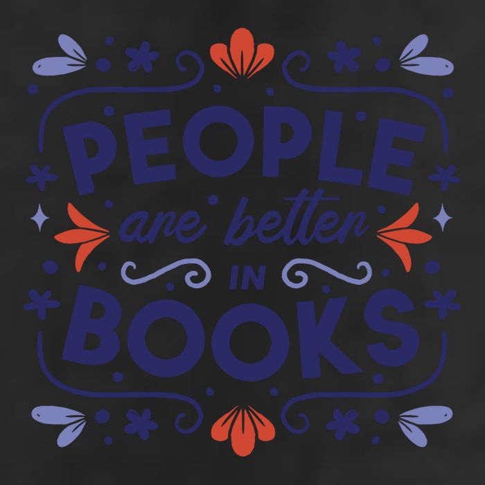 People Are Better In Books 7 Panel Mesh Trucker Snapback Hat