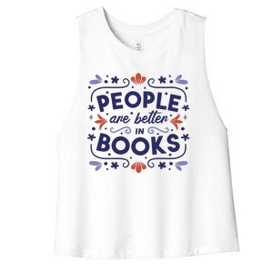 People Are Better In Books Women's Racerback Cropped Tank