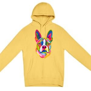 Pop Art Boston Terrier Lover Gift Men Women Dog Terriers Premium Pullover Hoodie