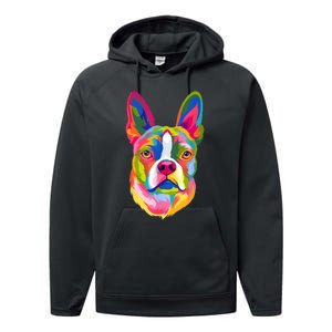 Pop Art Boston Terrier Lover Gift Men Women Dog Terriers Performance Fleece Hoodie