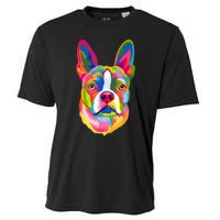 Pop Art Boston Terrier Lover Gift Men Women Dog Terriers Cooling Performance Crew T-Shirt