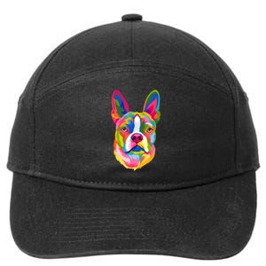 Pop Art Boston Terrier Lover Gift Men Women Dog Terriers 7-Panel Snapback Hat