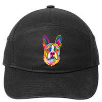 Pop Art Boston Terrier Lover Gift Men Women Dog Terriers 7-Panel Snapback Hat