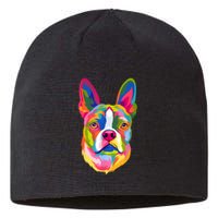 Pop Art Boston Terrier Lover Gift Men Women Dog Terriers Sustainable Beanie