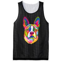 Pop Art Boston Terrier Lover Gift Men Women Dog Terriers Mesh Reversible Basketball Jersey Tank