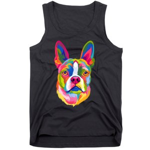 Pop Art Boston Terrier Lover Gift Men Women Dog Terriers Tank Top