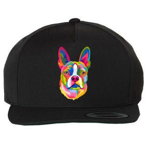 Pop Art Boston Terrier Lover Gift Men Women Dog Terriers Wool Snapback Cap