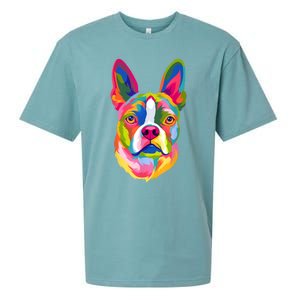 Pop Art Boston Terrier Lover Gift Men Women Dog Terriers Sueded Cloud Jersey T-Shirt