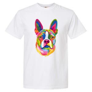 Pop Art Boston Terrier Lover Gift Men Women Dog Terriers Garment-Dyed Heavyweight T-Shirt